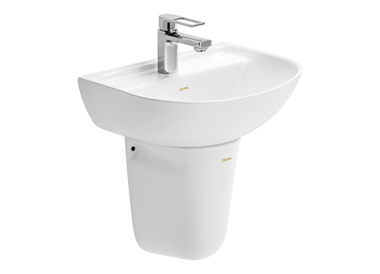 Cera Wash Basins Wall Hung Wash Basins With Half Pedestal